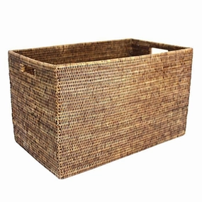 Rattan Rectangular Laundry Basket 24.5" Decorative Baskets clearance deals