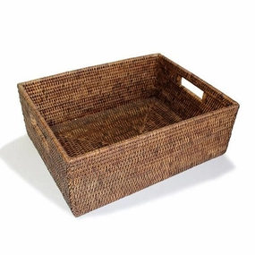 Rattan Shelf Basket 15.5"L Decorative Baskets clearance deals