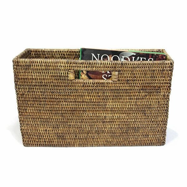 Rattan Slim Magazine Basket Decorative Baskets clearance deals