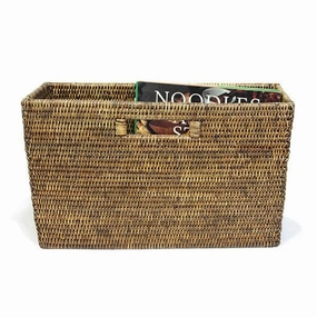 Rattan Slim Magazine Basket Decorative Baskets clearance deals