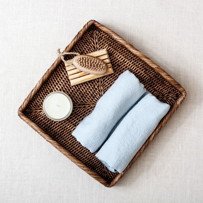 Rattan Square Tray 12"