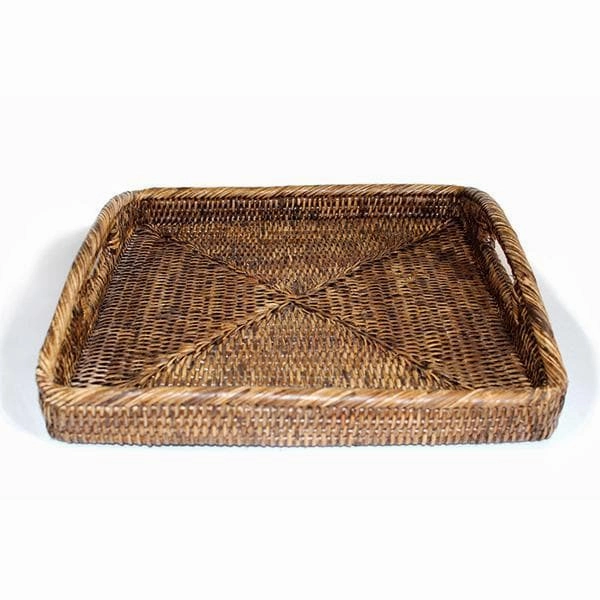 Rattan Square Tray 12"