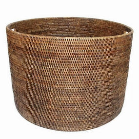 Rattan Storage Basket Open Round Decorative Baskets clearance deals