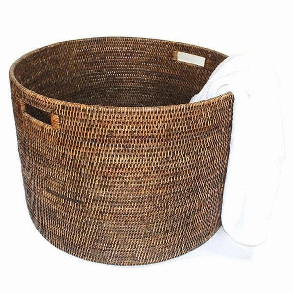 Rattan Storage Basket Open Round