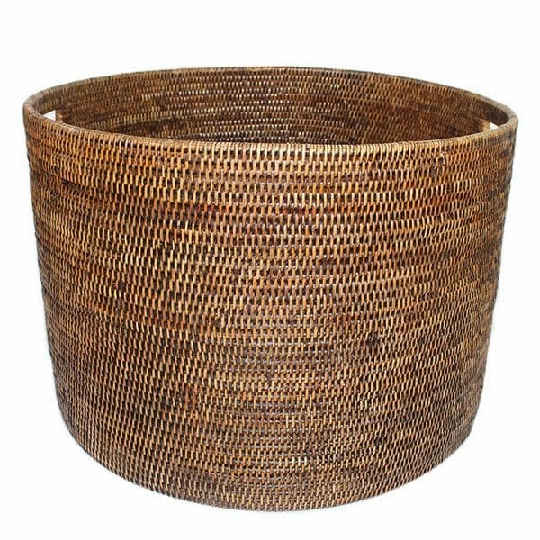 Rattan Storage Basket Open Round Decorative Baskets clearance deals