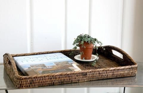 Rattan Tray Morning Rectangular Large 20.5"