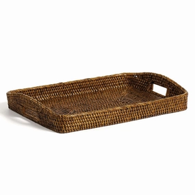 Rattan Tray Morning Rectangular Large 20.5" Decorative Trays cheap sale