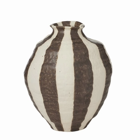Rayas Ceramic Vase 18x20.5cm Cocoa Cheap Vases for home