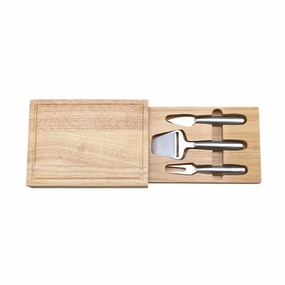 Rectangular Cheeseboard With Concealed Tools In Natural Cutlery knife sets deals