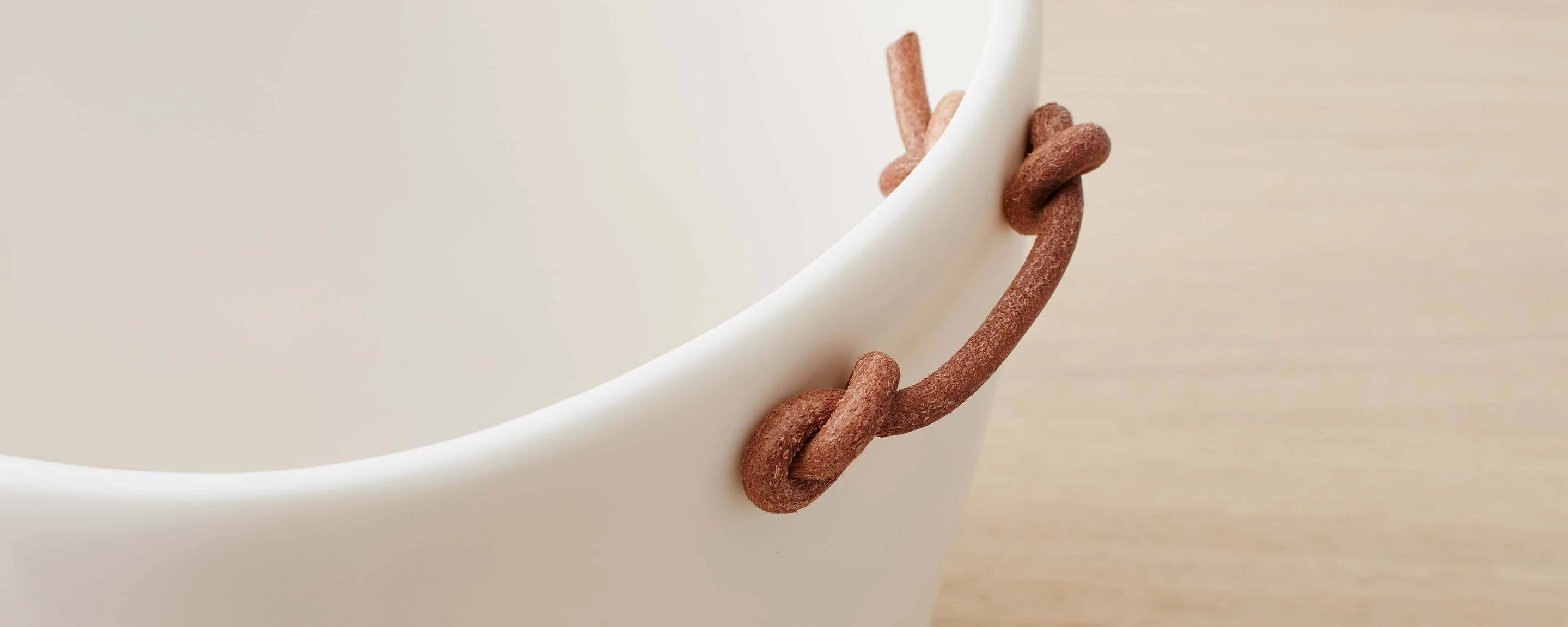 resin ice bucket with leather handles - white Entertaining Servingware discount