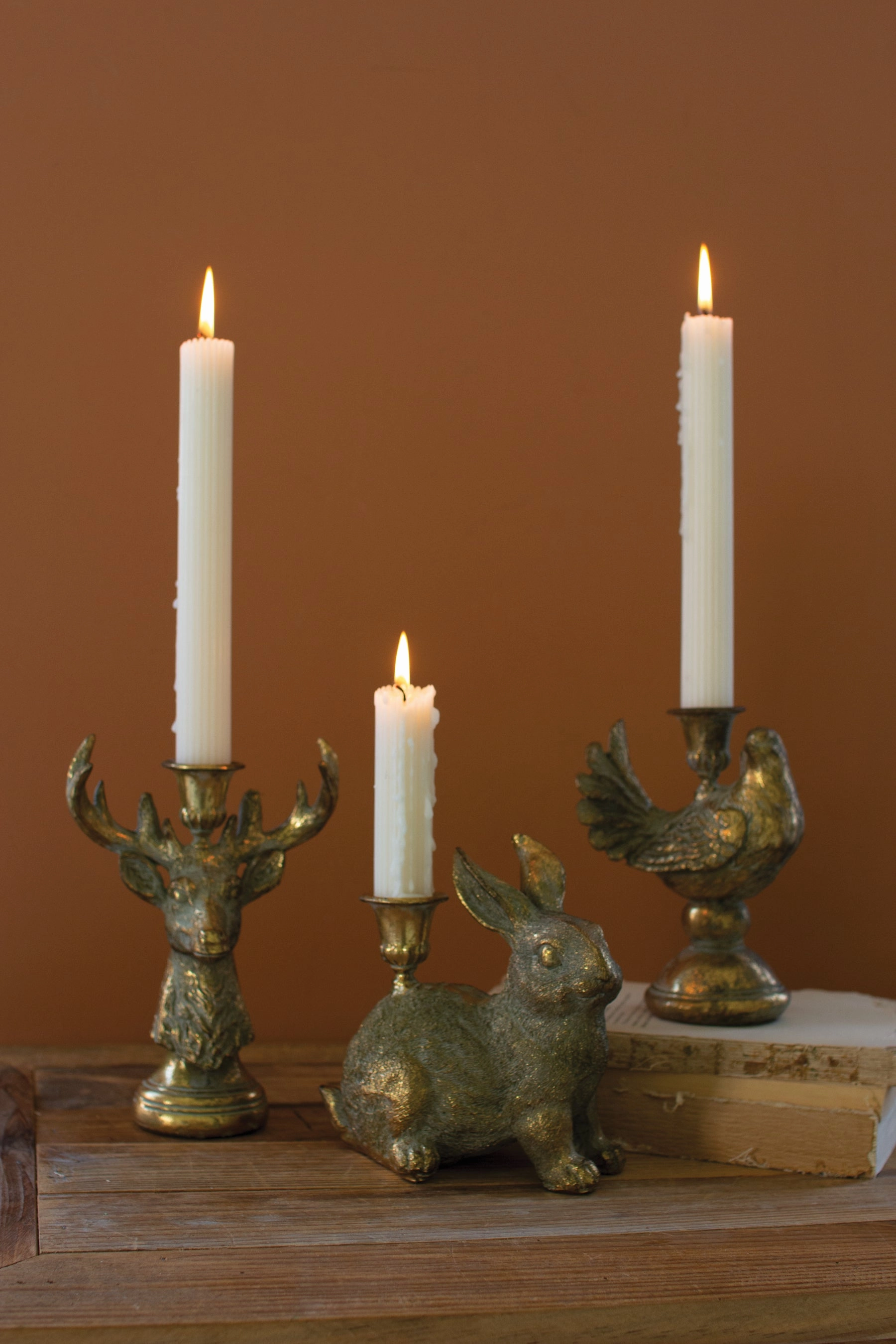 Resin Taper Candle Holders / Deer