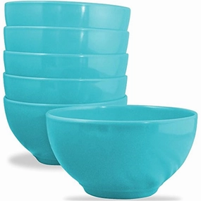 Reston Lloyd 73702R 6pc Melamine Bowl Set  Turquoise Dinnerware clearance deals