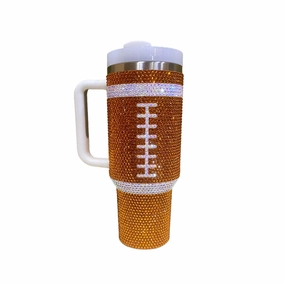 Rhinestone Football 40 Oz Tumbler In Orange Cooking Tools & Accessories clearance kits