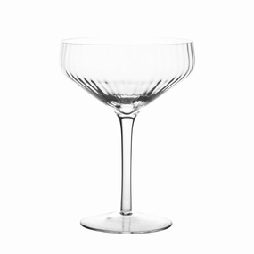 Ribbed Optic Coupe Glass Clear Drinkware Bar Essentials