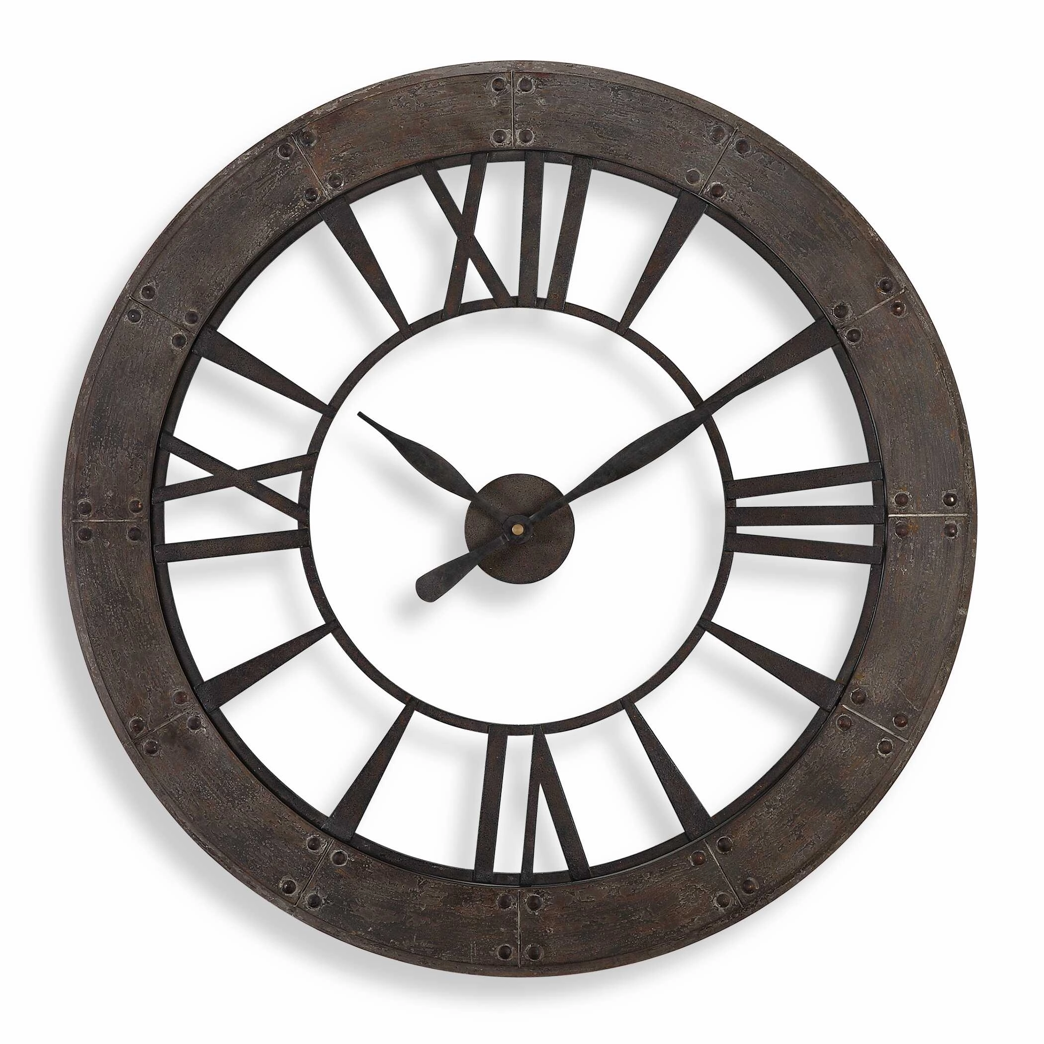 Ronan Wall Clock Dark Rustic Bronze Clocks decor discount