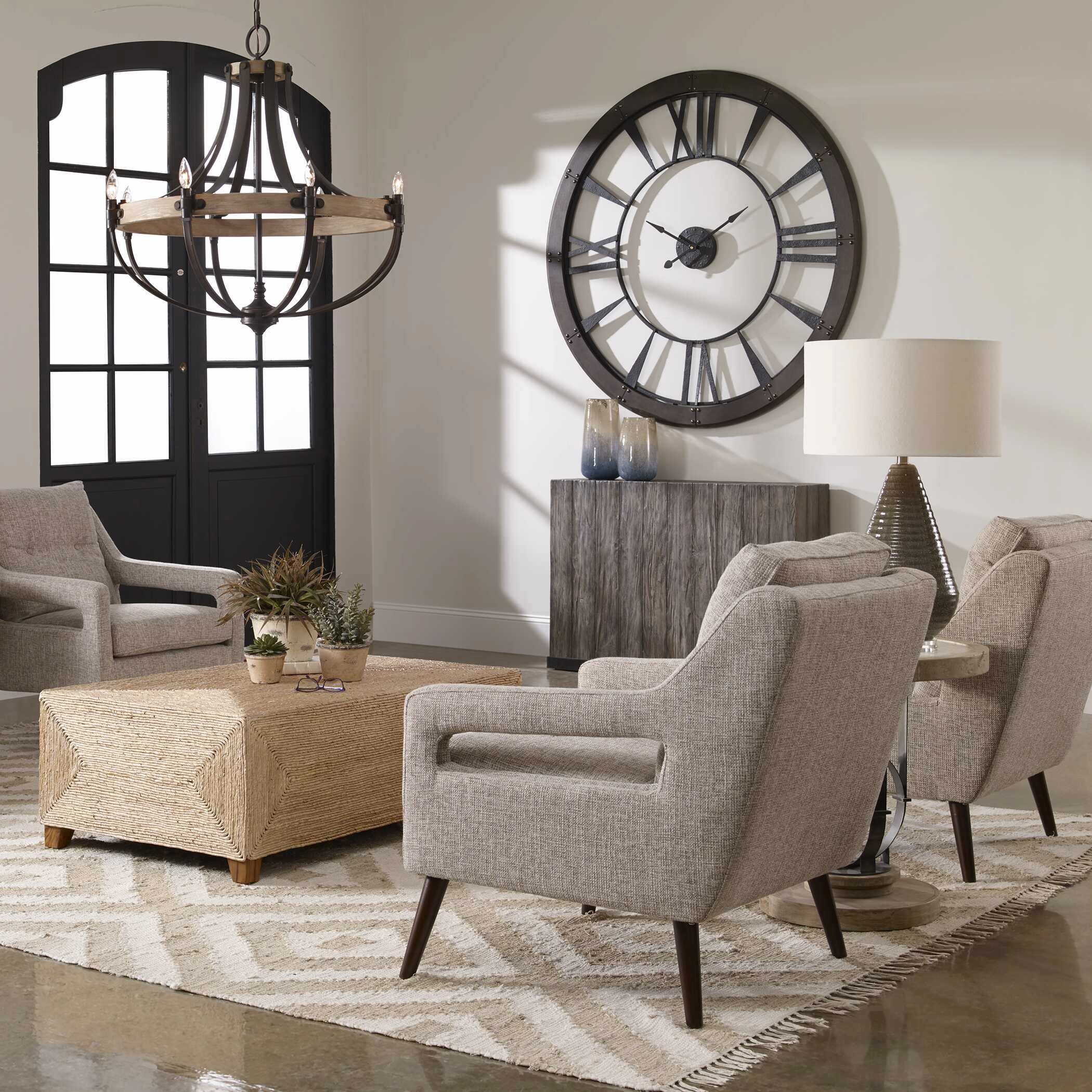 Ronan Wall Clock Dark Rustic Bronze w/Rust Gray Clocks decor discount