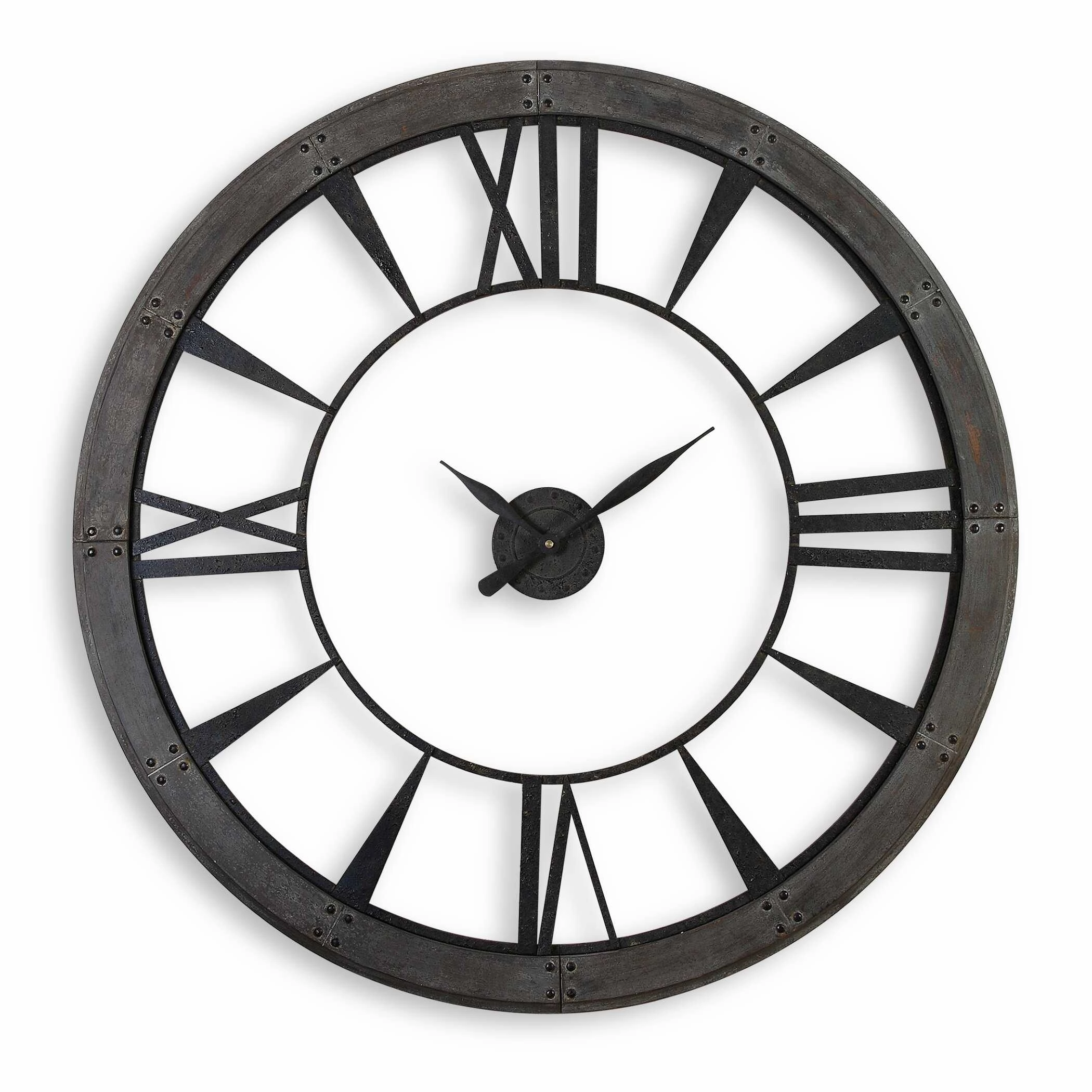 Ronan Wall Clock Dark Rustic Bronze w/Rust Gray Clocks decor discount