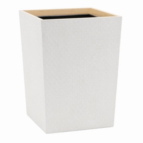 Rosewell Realistic Faux Rattan Square Wastebasket (Shiny White) Home Decor Office Organization Convenient shopping