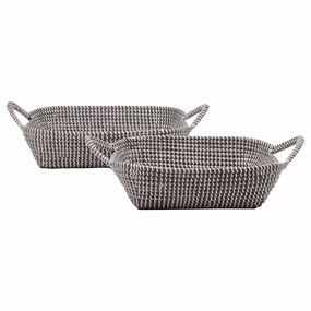 Roslyn Seagrass Storage Baskets (Gray/White) Decorative Baskets clearance deals