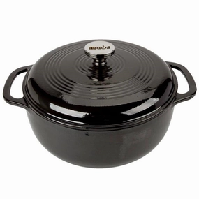 Round 6-Quart Black Enamel Cast Iron Dutch Oven with Lid Cookware hot cookware outlet