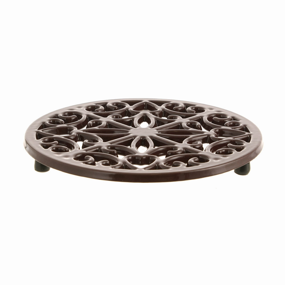 Round Kitchen Trivet Cast Iron Chocolate