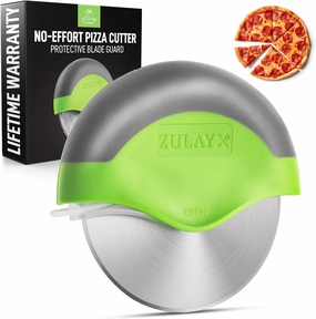 Round Pizza Cutter With Cover & Slip Resistant Handle Cutlery outlet discounts