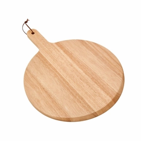 Rubberwood Pizza Board With Handle In Natural Cutlery knife sets deals