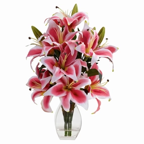 Rubrum Lily w/Decorative Vase Faux Florals online special