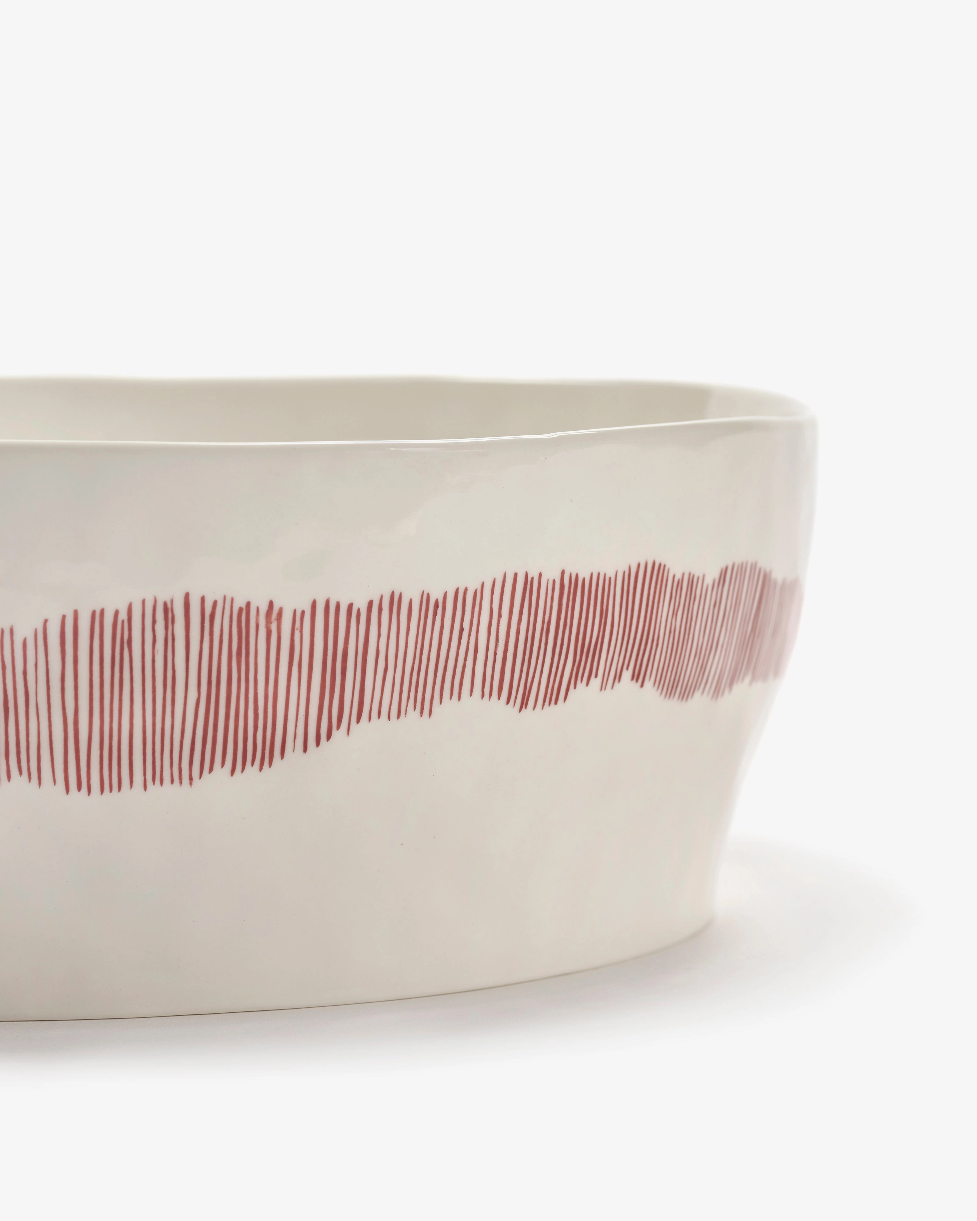 Salad bowl white swirl - red stripes Feast