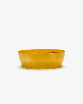 Salad bowl yellow - red stripes Feast Dinnerware tableware outlet