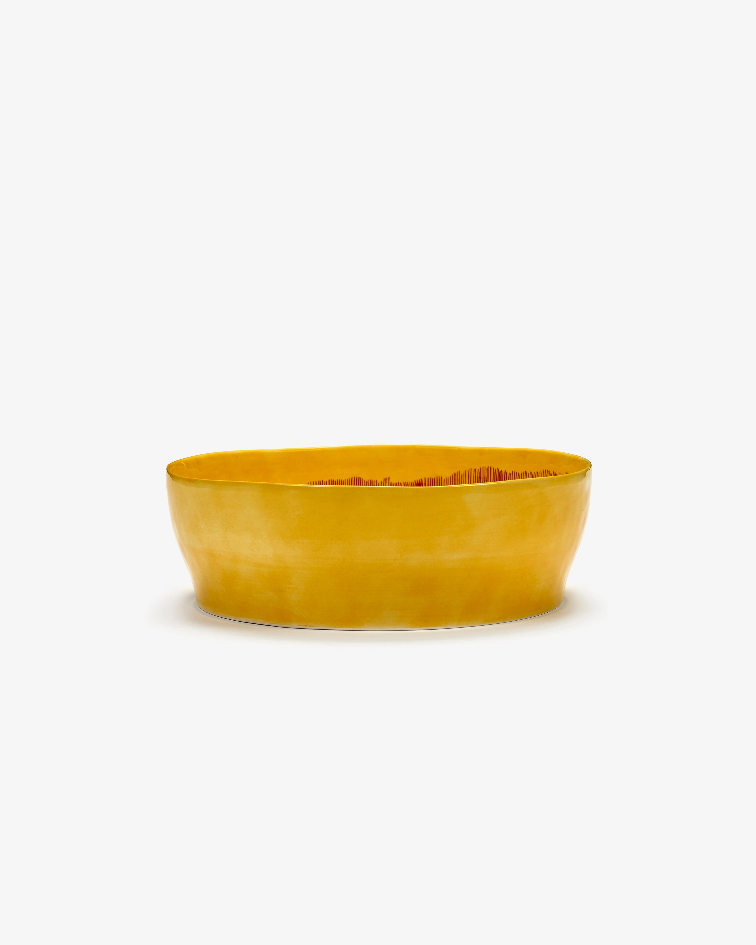 Salad bowl yellow - red stripes Feast Dinnerware tableware outlet