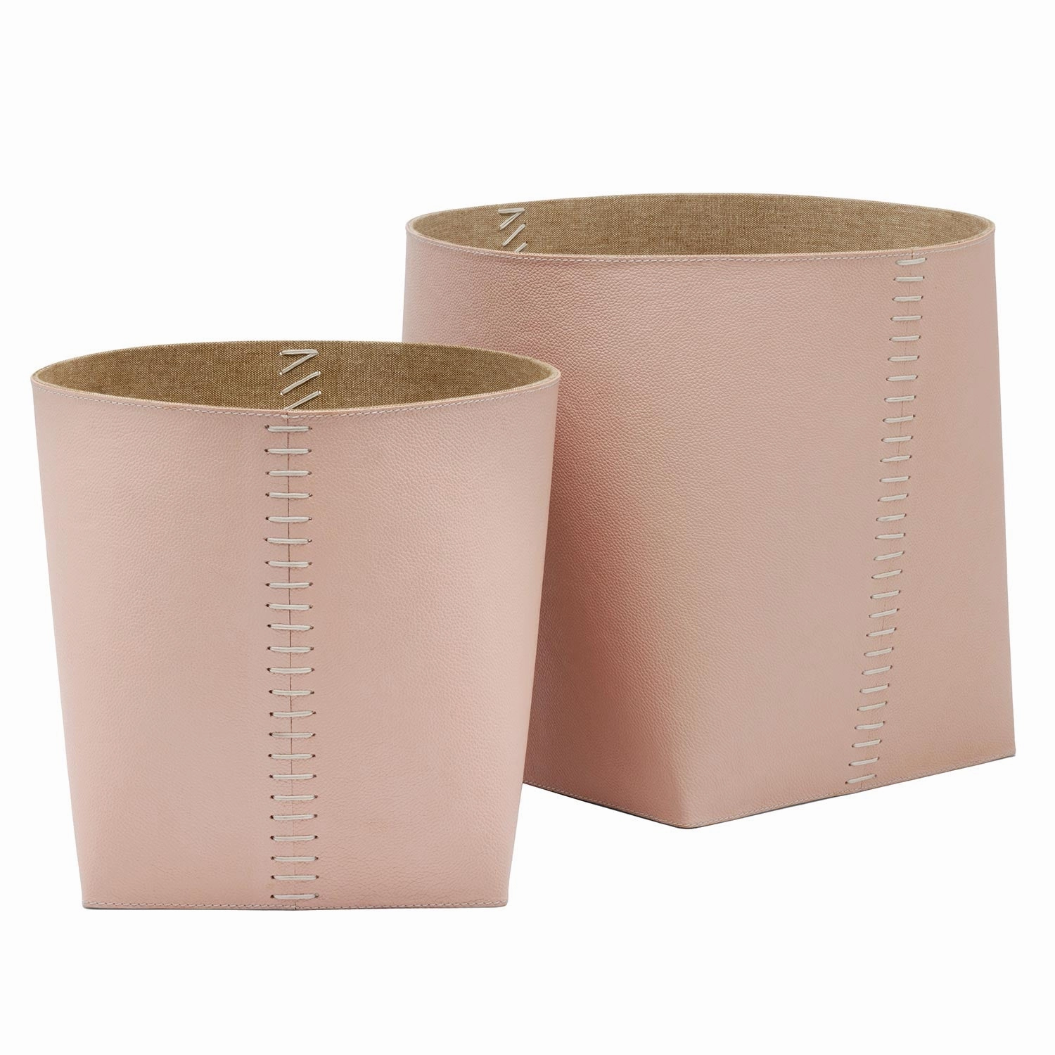 Salo Full-Grain Leather Baskets (Set/2) (Dusty Rose) Decorative Baskets clearance deals