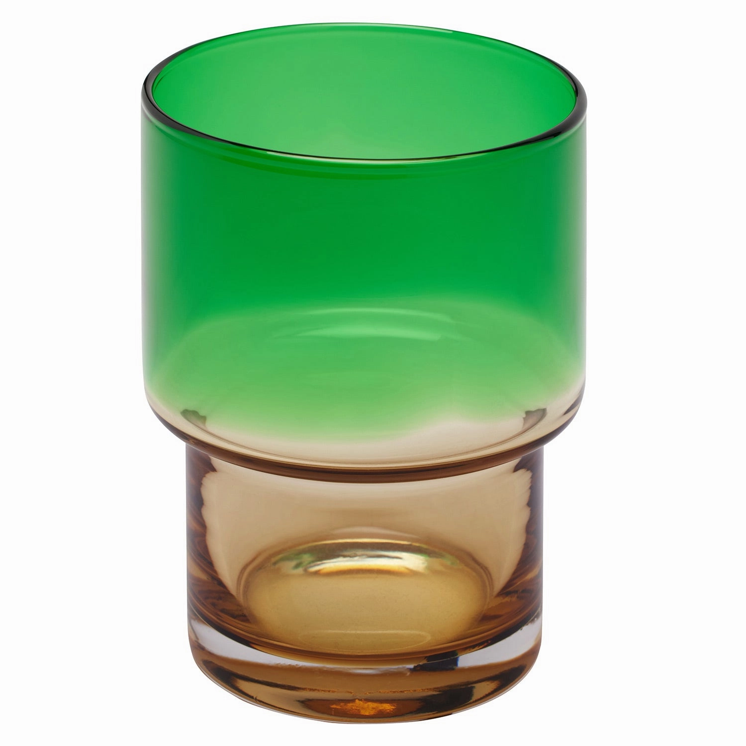 Samuel Dark Green/Amber Tumbler Glasses Set/6