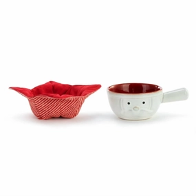 Santa Soup Crock And Bowl Cozy In Red Serveware discount kitchenware