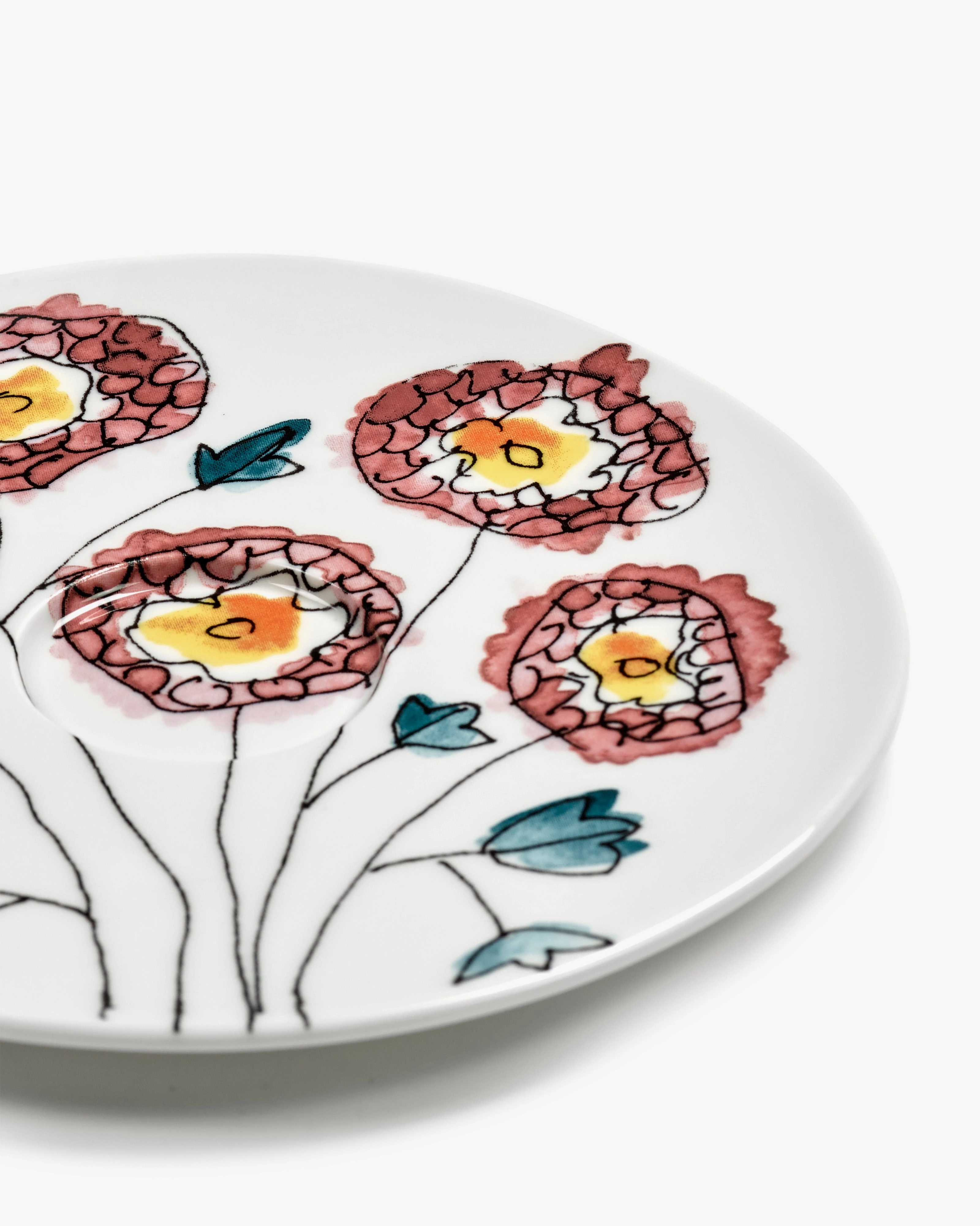 Saucer coffee cup high Anemone milk Midnight Flowers