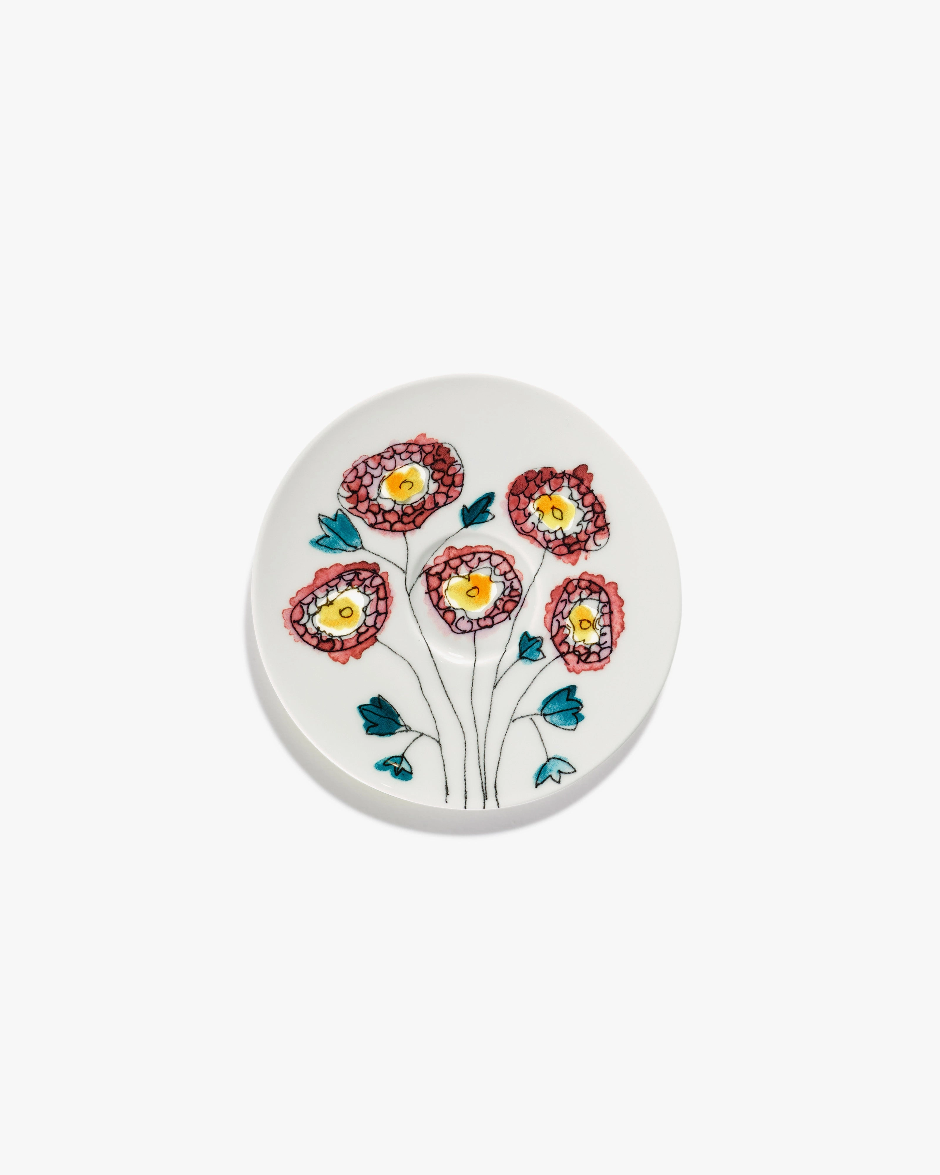 Saucer coffee cup low Anemone milk Midnight Flowers