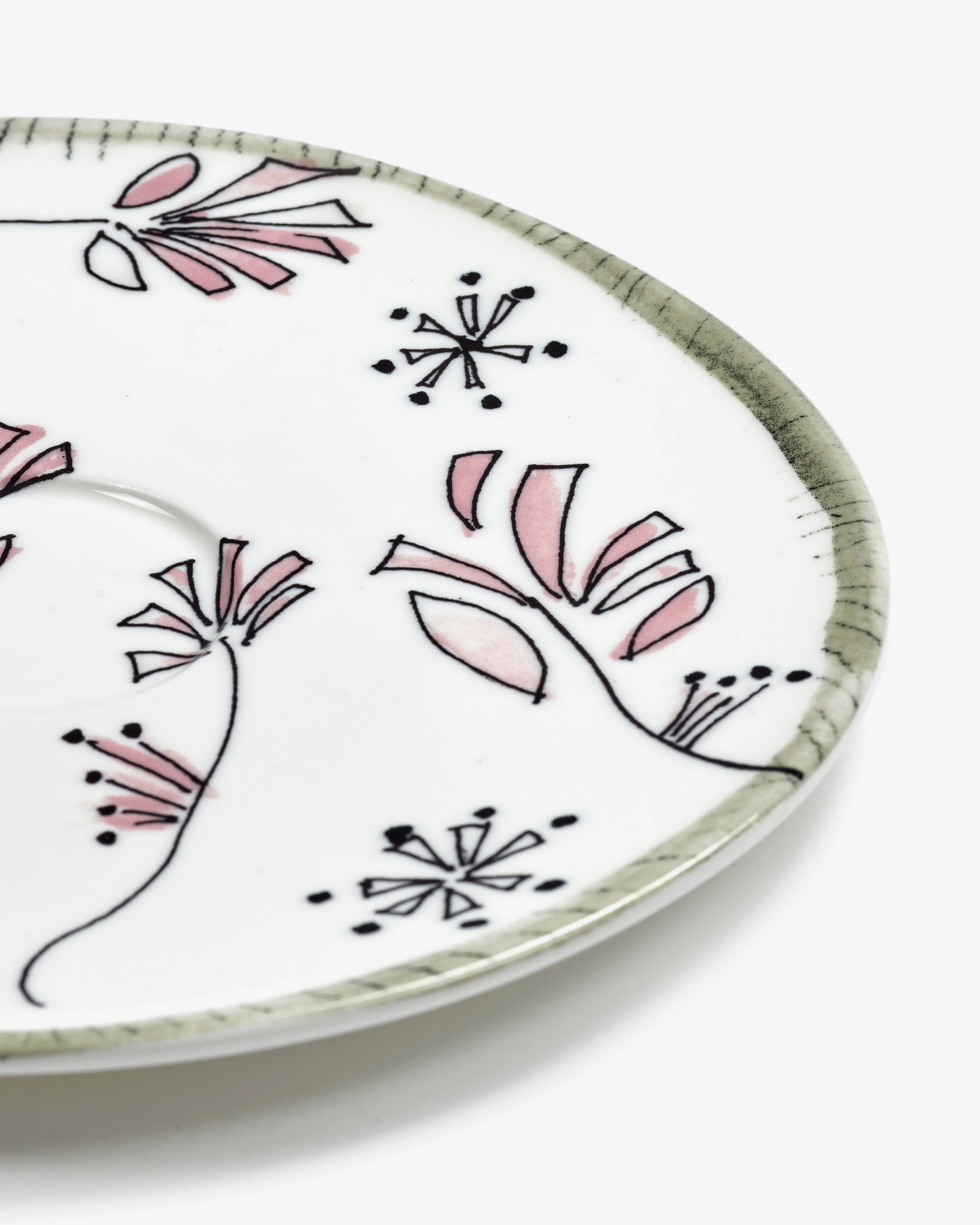 Saucer soup bowl Fiore rosa Midnight Flowers
