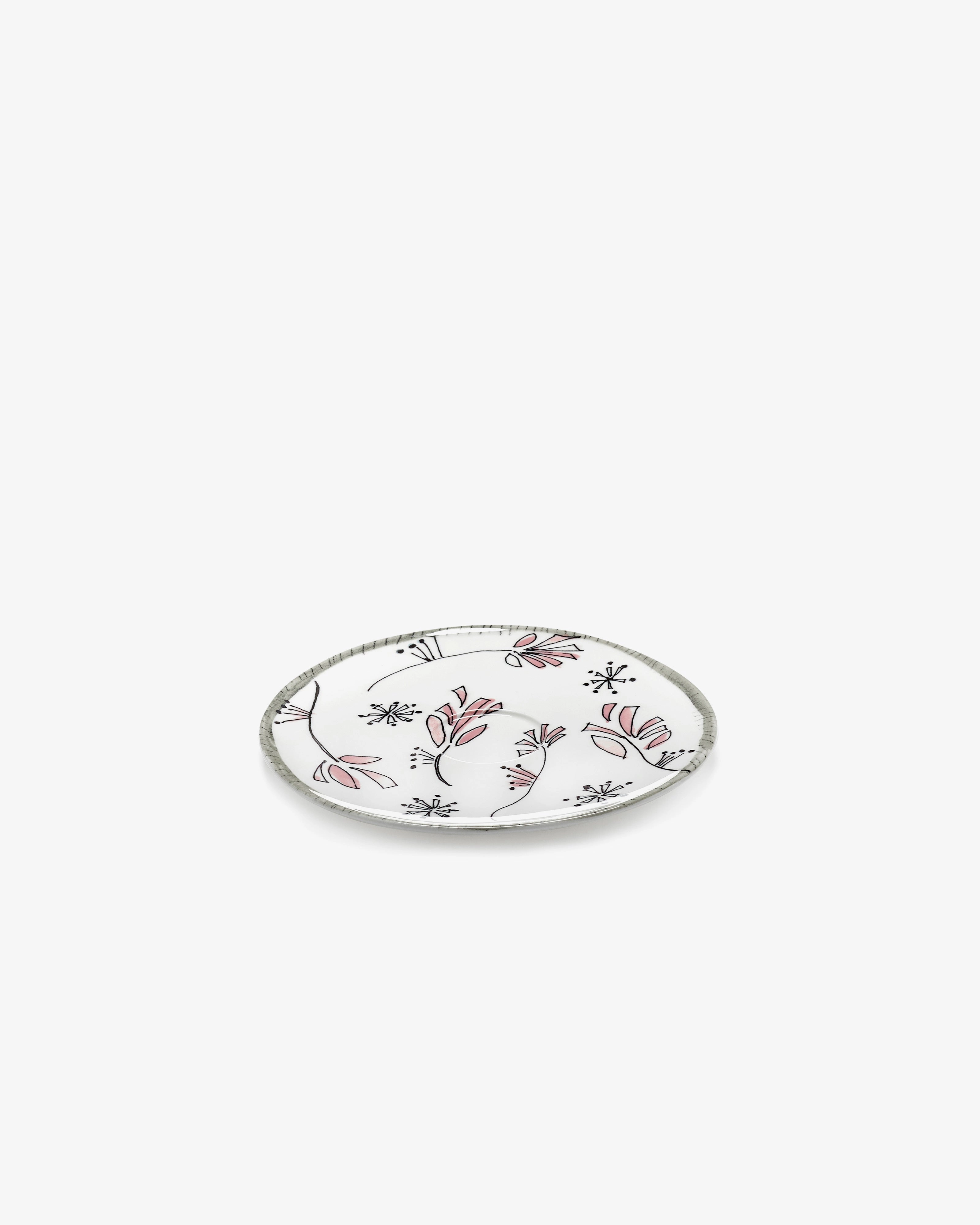 Saucer soup bowl Fiore rosa Midnight Flowers Dinnerware tableware outlet