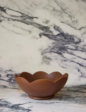 Scalloped Wood Bowl by Sarah Sherman Samuel Serveware kitchen discount