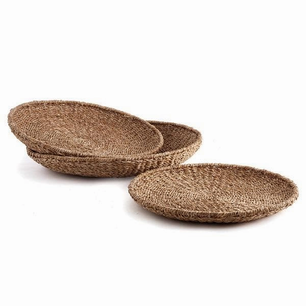 Seagrass Round Trays Set/3 Decorative Trays cheap sale