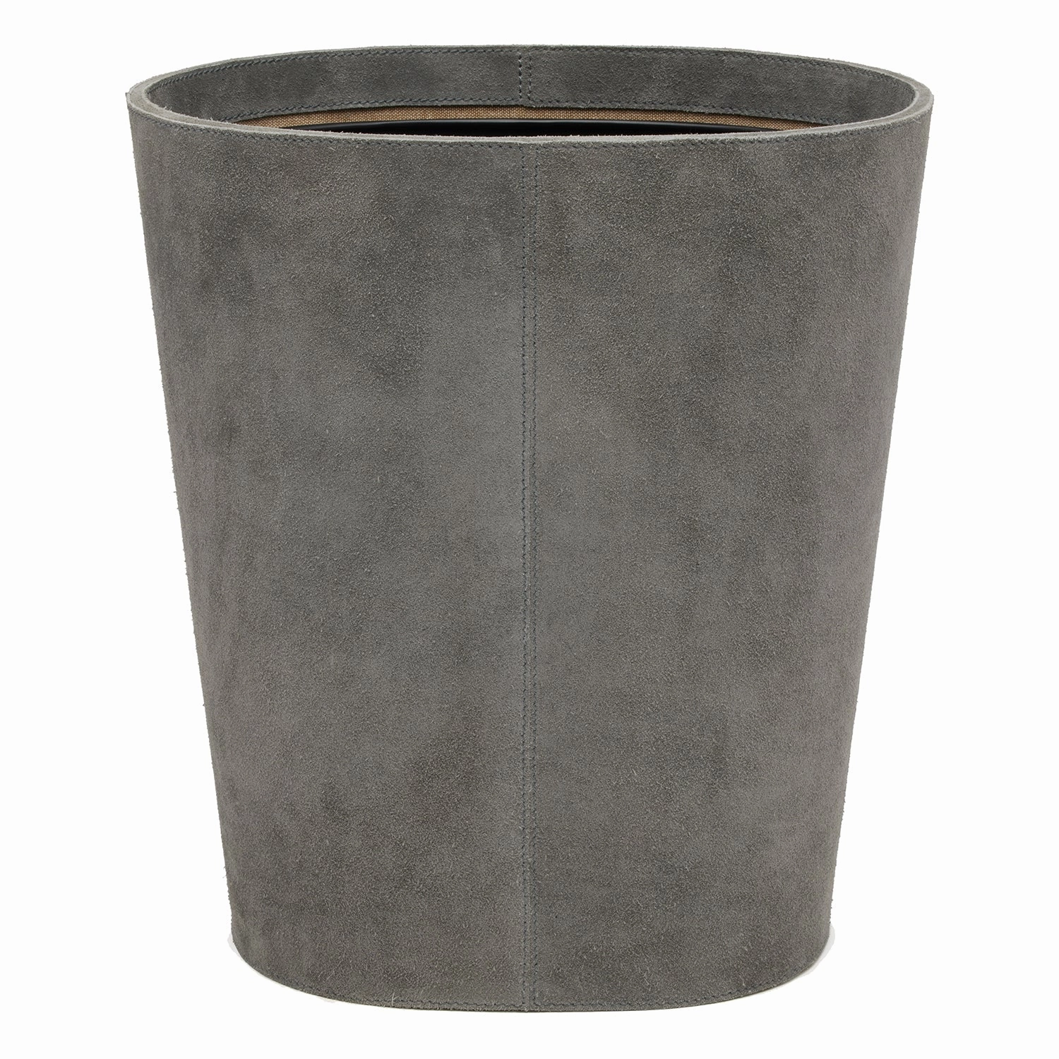 Segovia Suede Leather Oval Wastebasket (Dark Gray) Home Decor Office Organization Convenient shopping