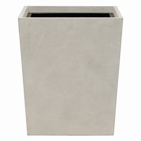 Segovia Suede Leather Rectangle Wastebasket (Light Gray) Home Decor Office Organization Convenient shopping