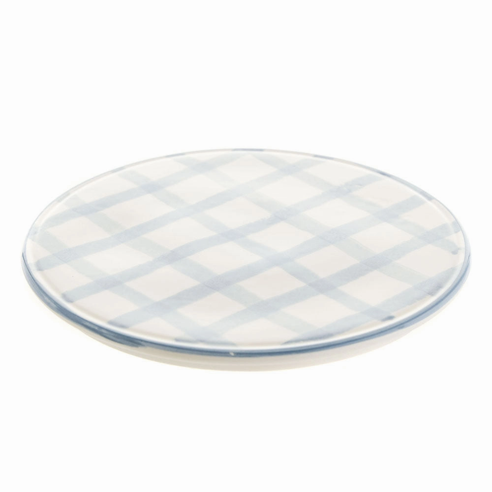 SERVING BOARD Round Ceramic Gingham 21cm