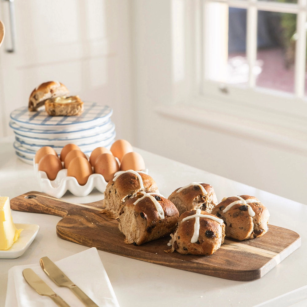 SERVING BOARD Round Ceramic Gingham 21cm