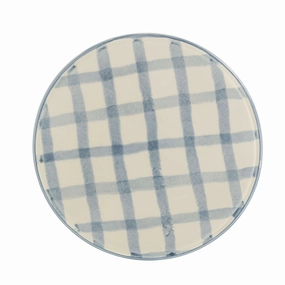 SERVING BOARD Round Ceramic Gingham 21cm Serveware clearance shop