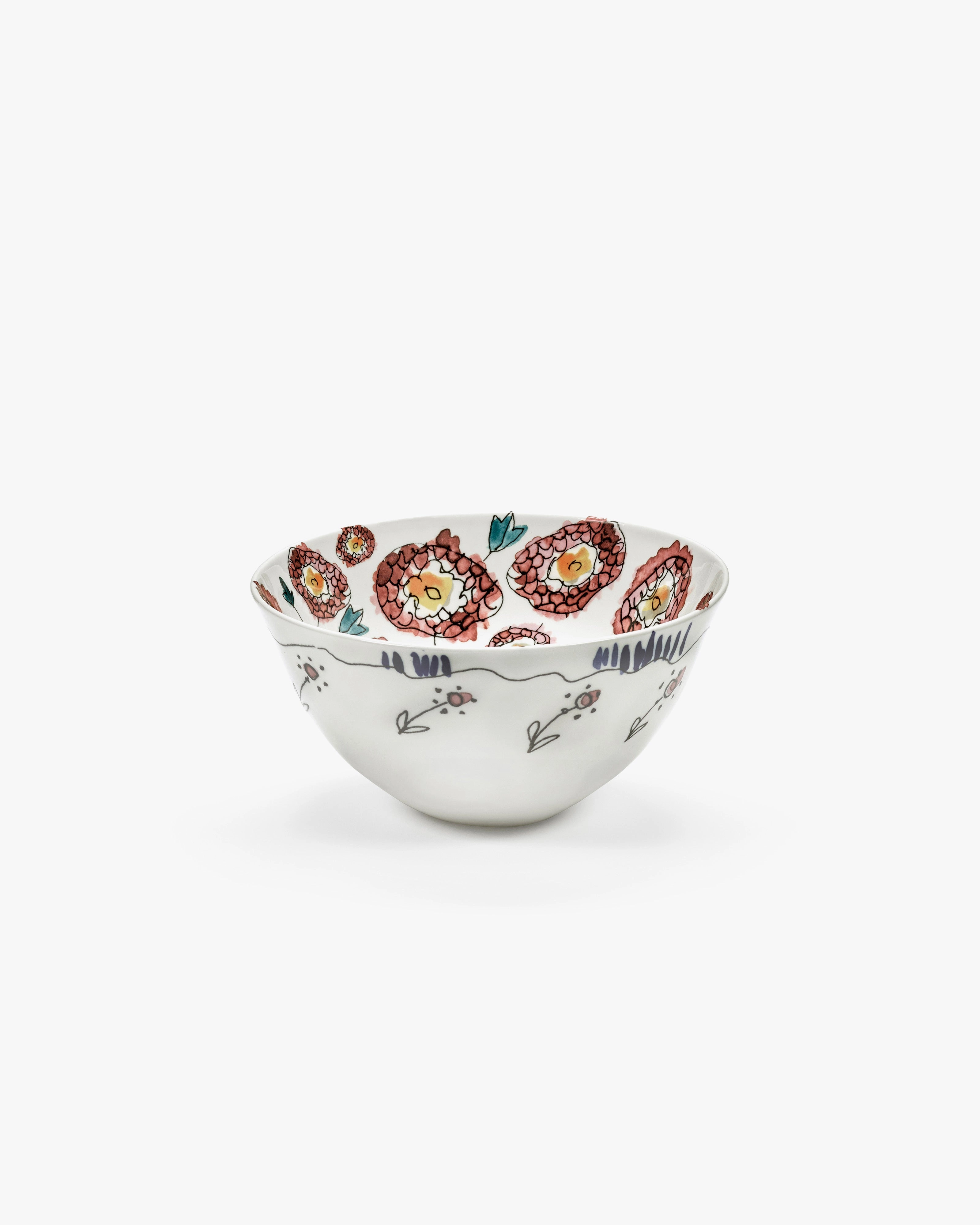 Serving bowl M Anemone milk Midnight Flowers Dinnerware tableware outlet