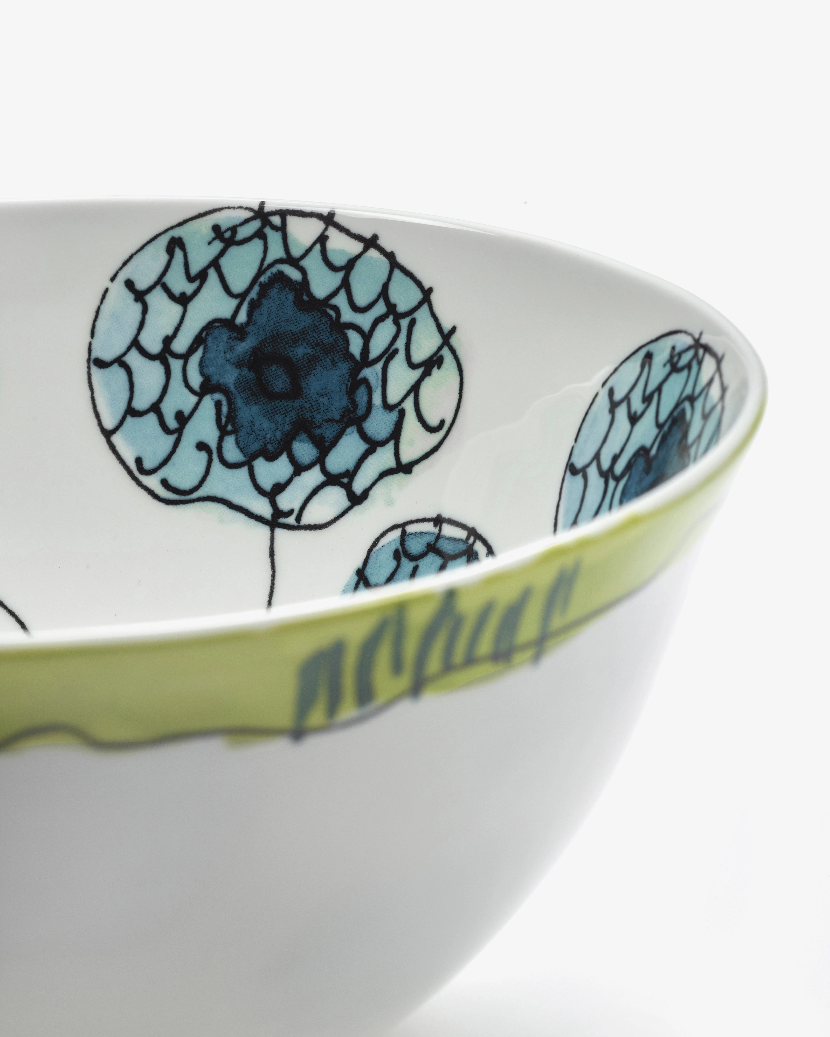 Serving bowl M Anemone vaniglia Midnight Flowers
