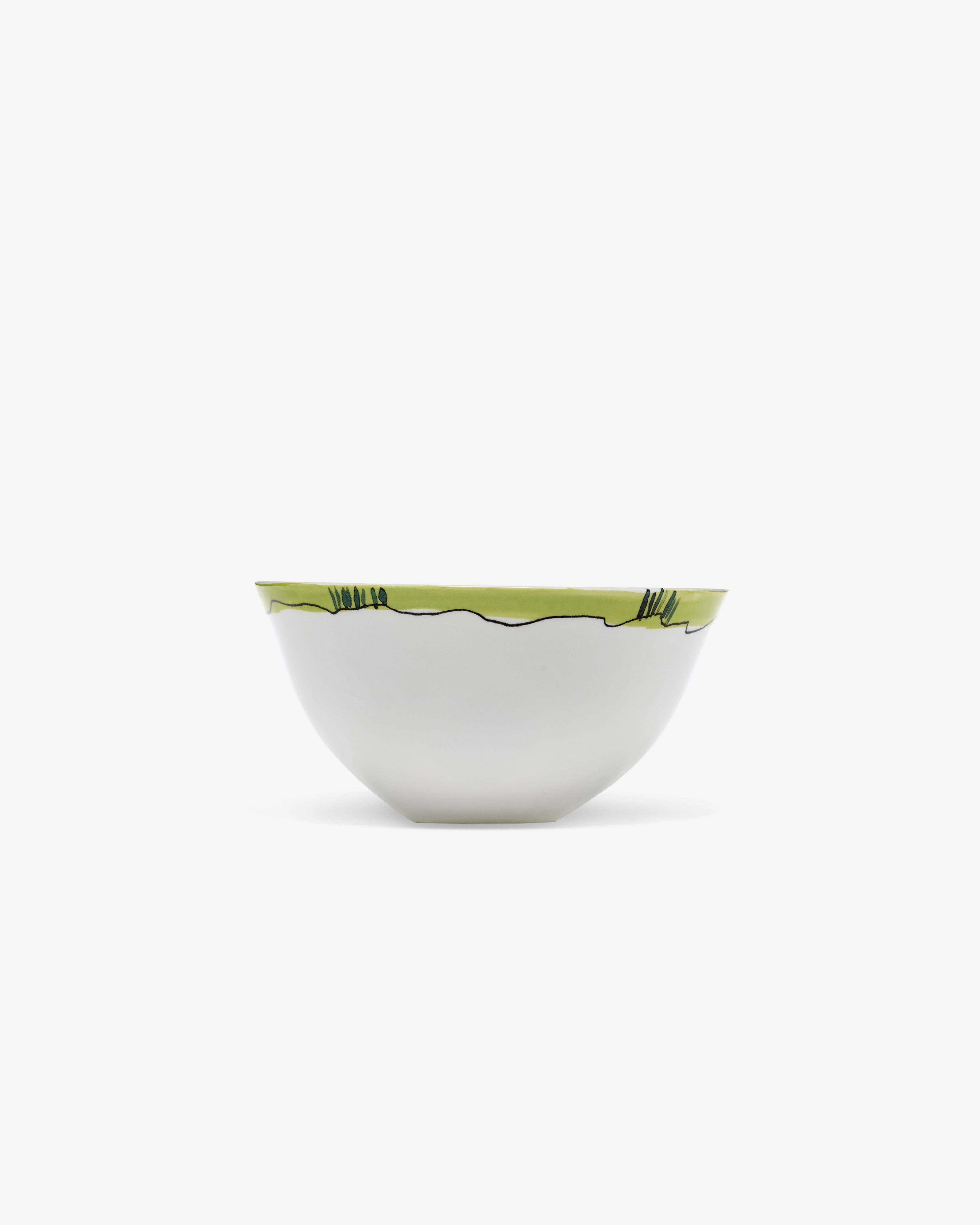 Serving bowl M Anemone vaniglia Midnight Flowers