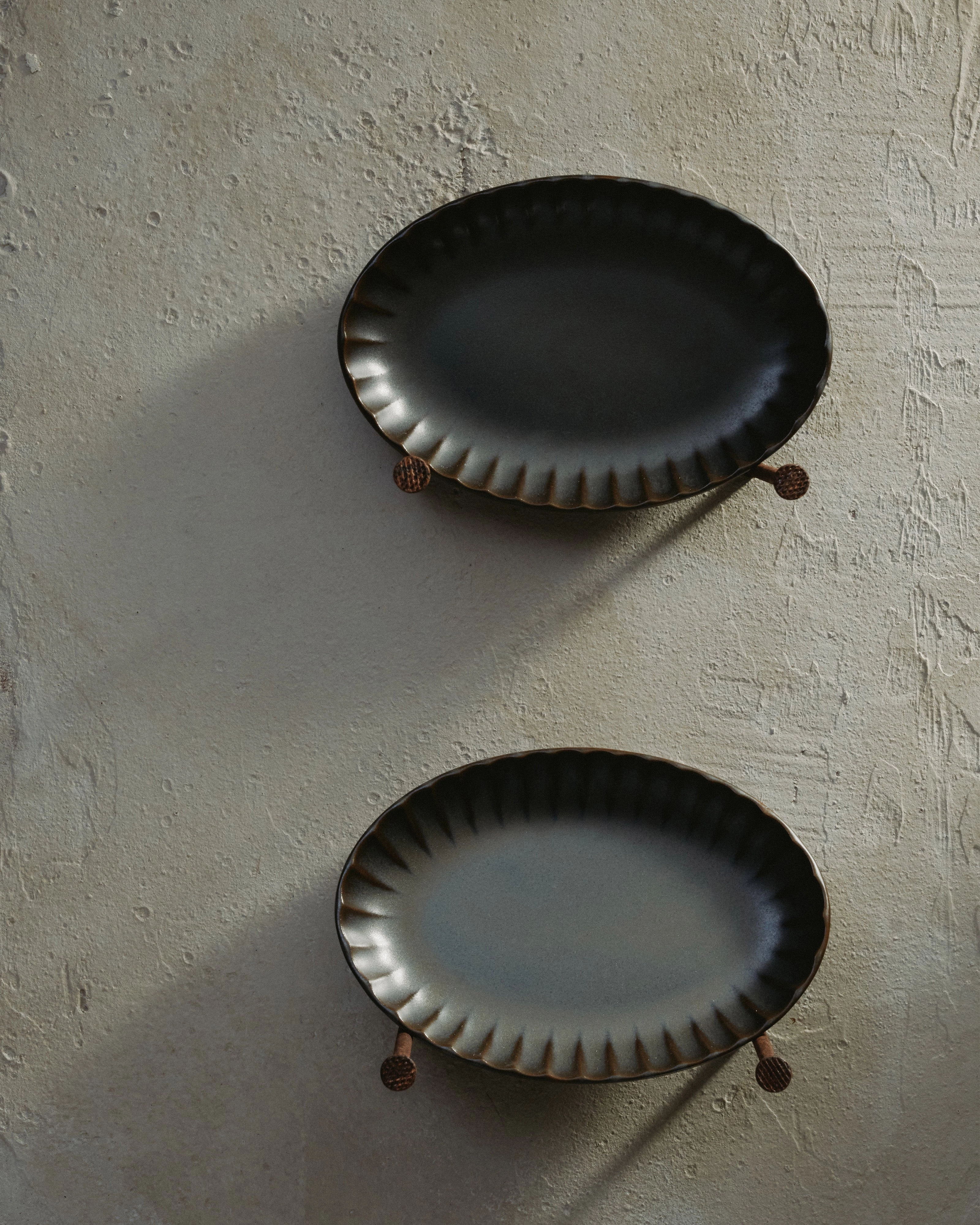 Serving bowl oval S green Inku