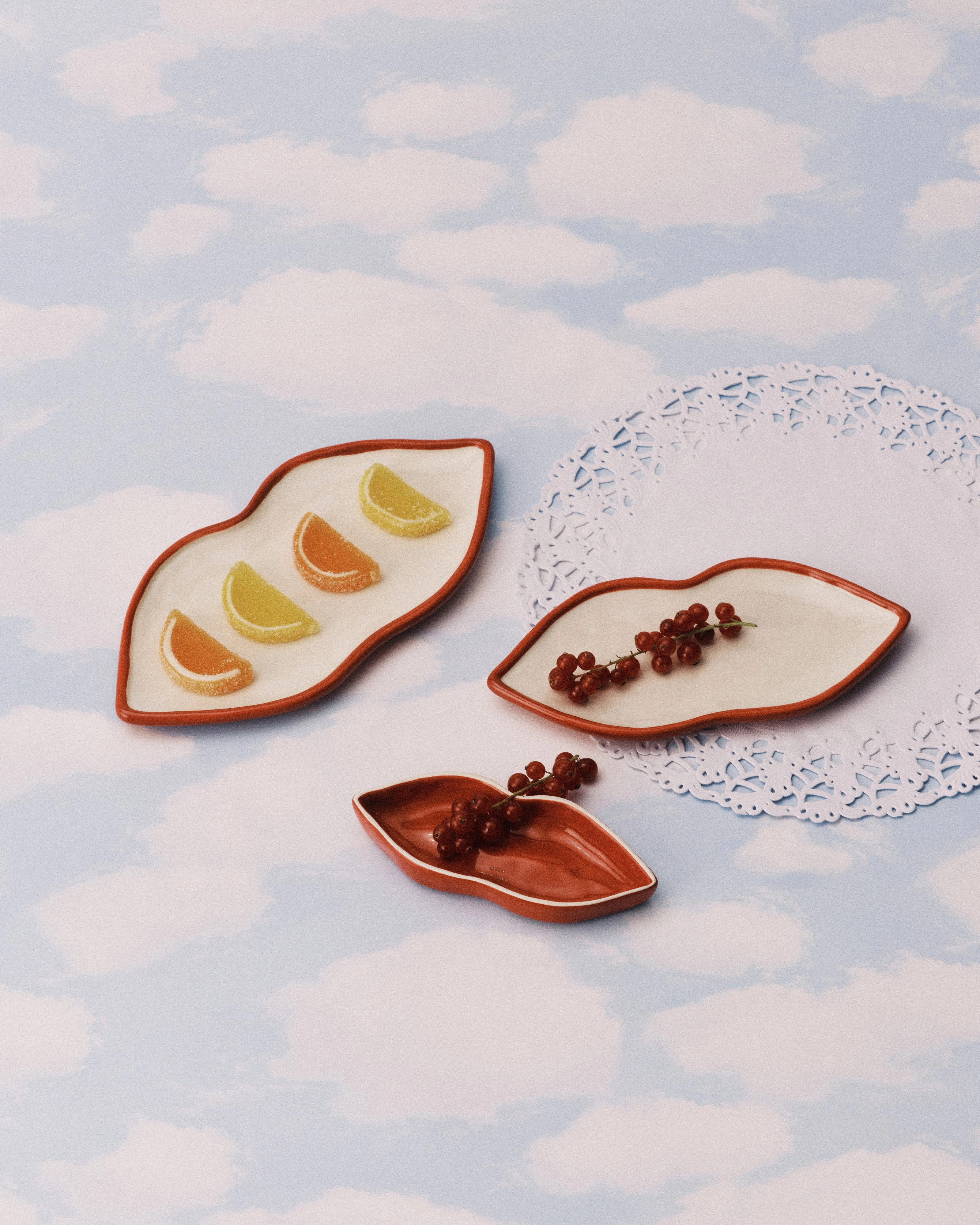 Serving dish set/3 Lips Les Objets Mouleversants